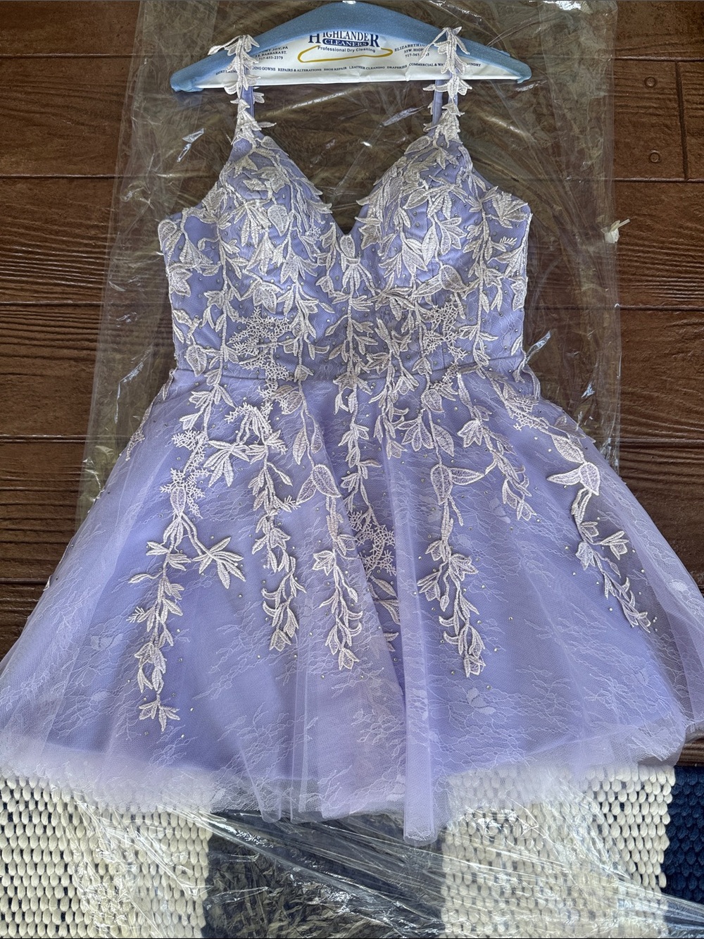 Lavender Embroidered Tulle Party Homecoming Formal Dress